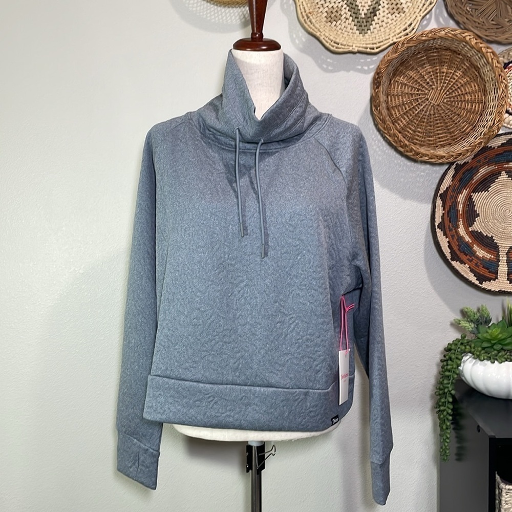 New With Tags Juicy Couture Sport Light Heather Gray Cowl Neck Sweatshirt Large